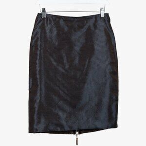 Paul Hardy Chapter 14 Gunmetal Blue Ribbon Trim Rear Zipper Skirt